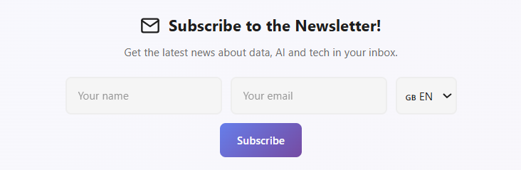 Datalaria Footer for Newsletter Subscription