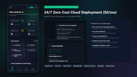 Project LifeOps (Part 5): 24/7 Zero-Cost Cloud Deployment ($0/month), Mobile Optimization, and PWA