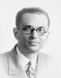Kurt Gödel during his mature years at Princeton's Institute for Advanced Study, wearing his signature round glasses