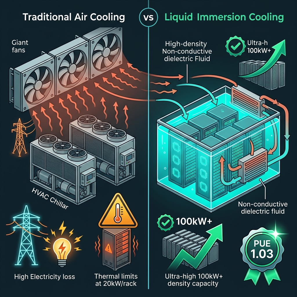 Technical comparison: Traditional Air Cooling versus Submer&rsquo;s Liquid Immersion Cooling