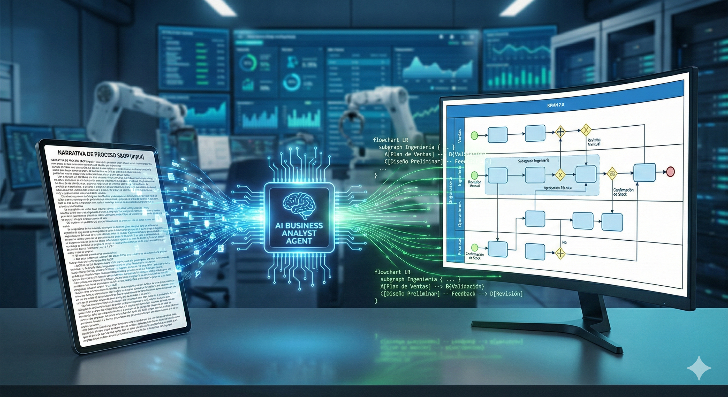 Imagen conceptual del proceso BPMN para S&OP con IA